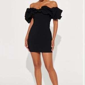 Zara Black Off-Shoulder Dress